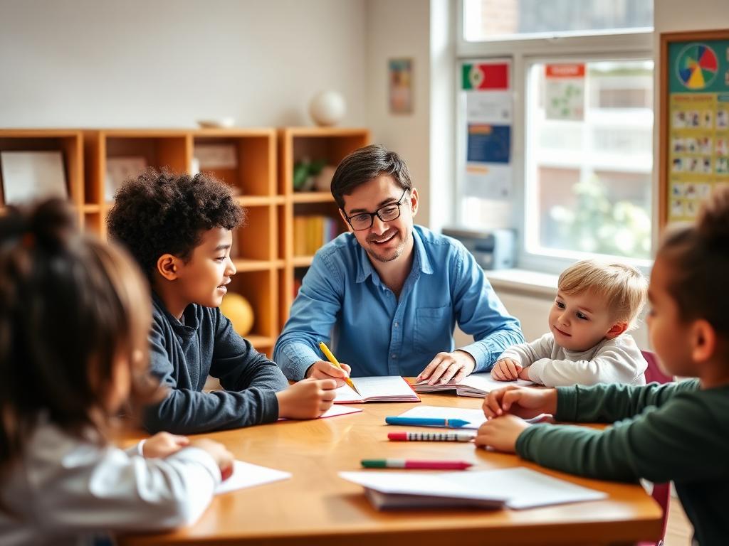A small cohort working with their teacher